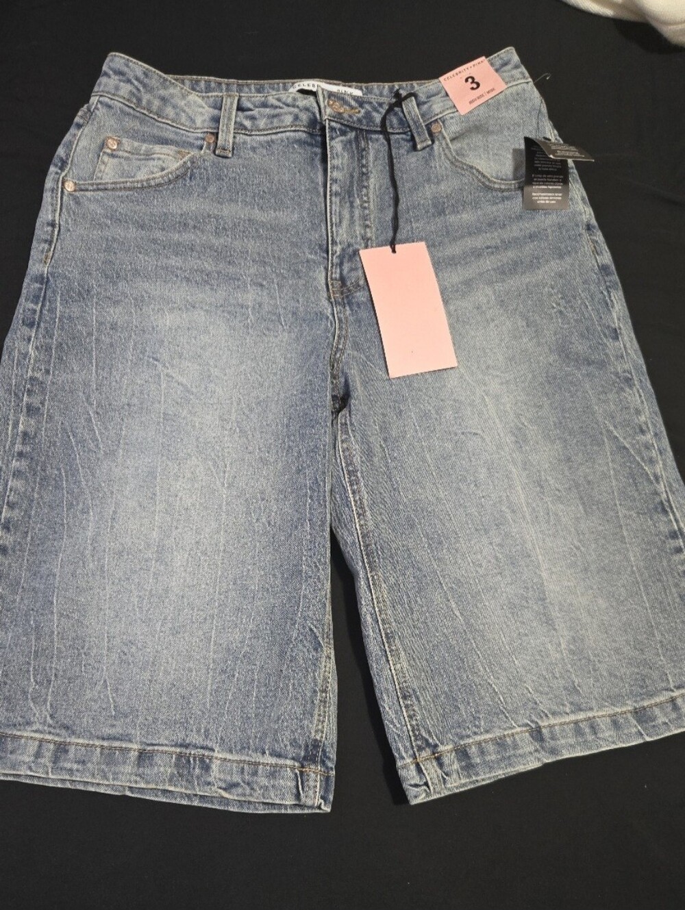 Celebrity Pink Light Blue Denim Bermuda Shorts